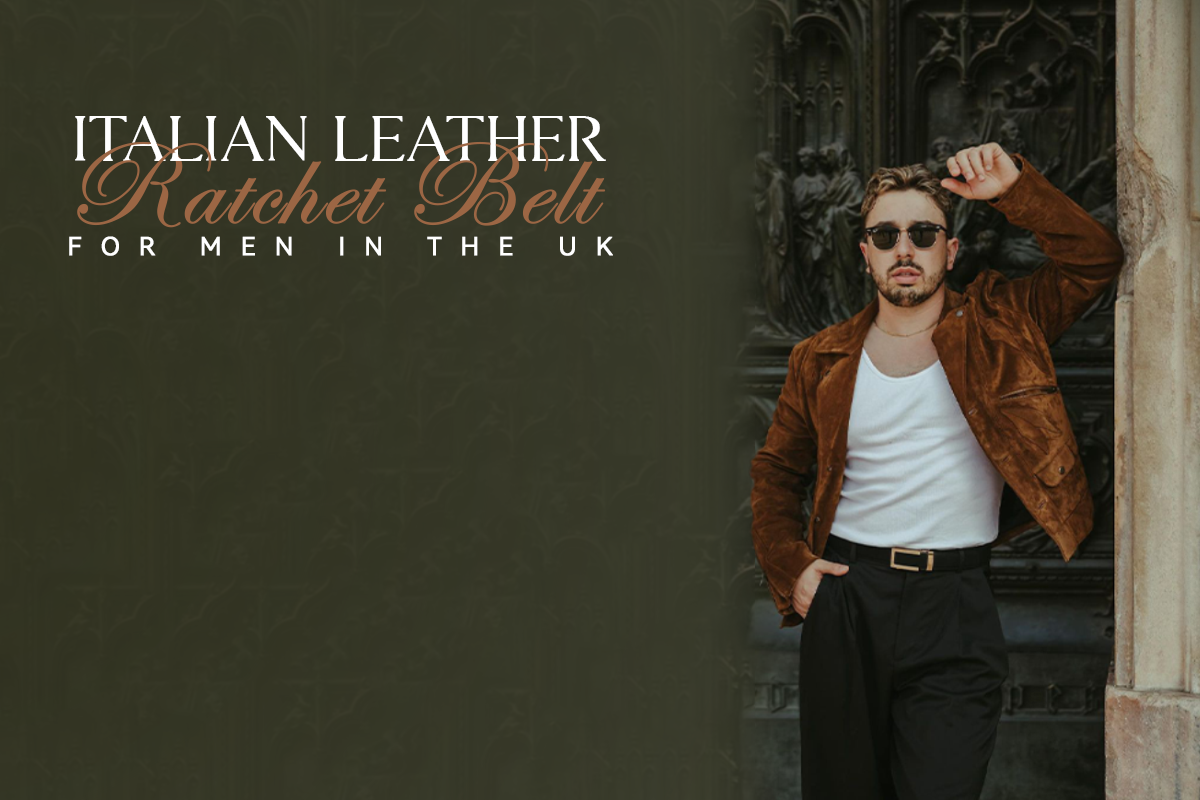 Italian Leather ratchet belt