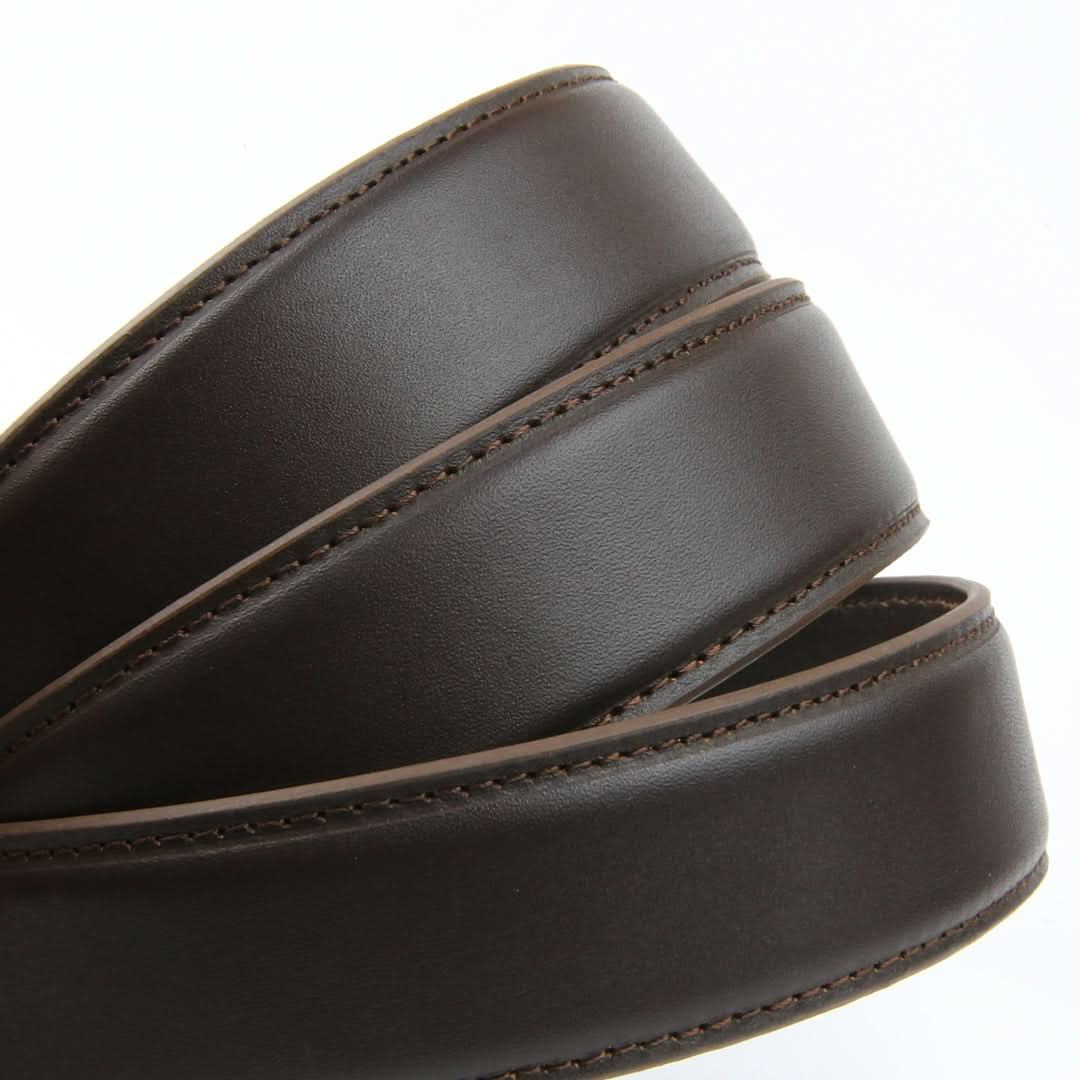 A close-up of a brown Italian leather belt with a no-hole strap, showcasing its texture and craftsmanship.

belt without holes, ratchet belt strap, leather straps, ratchet belt strap only, adjustable strap, belt strap without holes, belt strap without buckle, micro adjustable belt , no-hole strap, italian leather starp