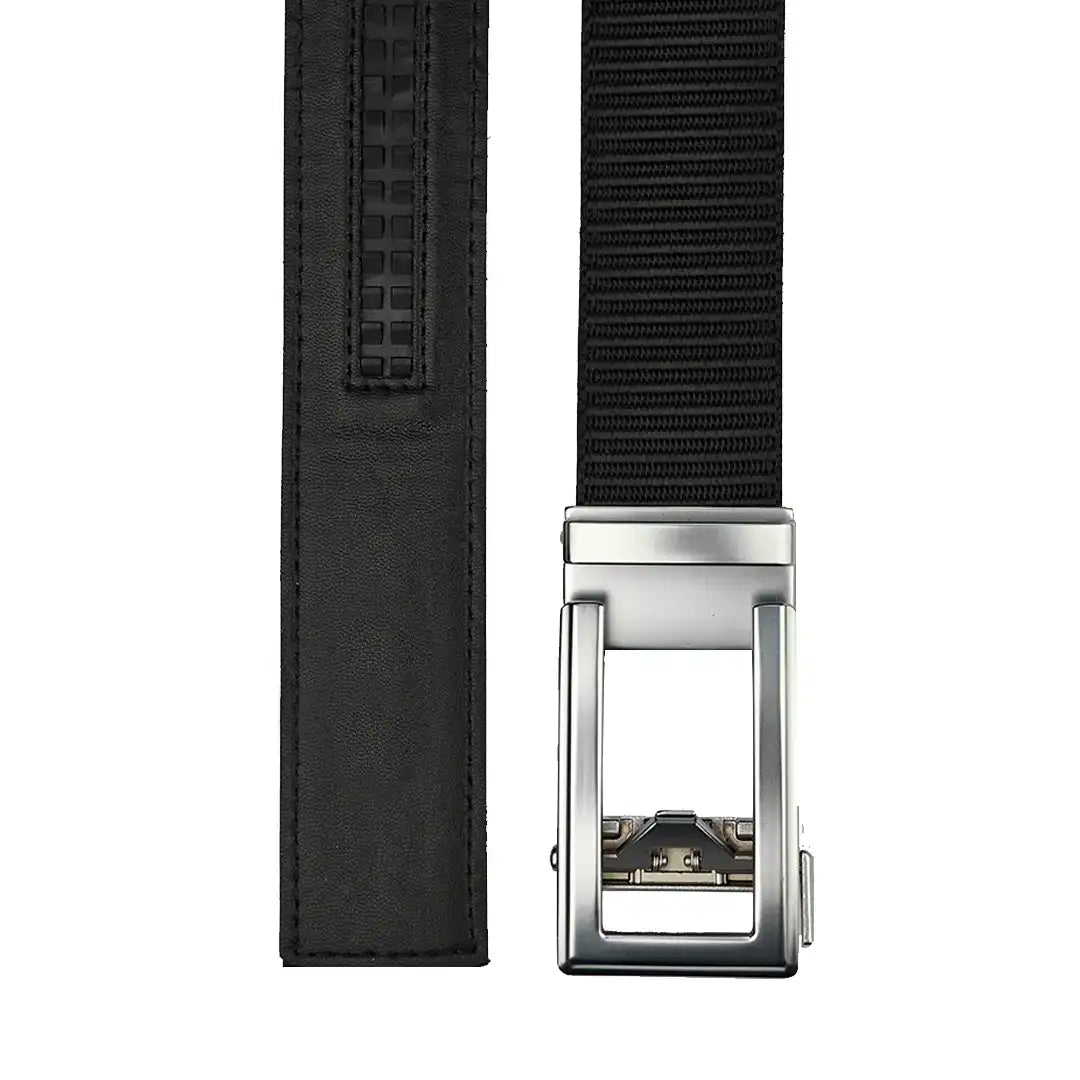 Clssic Silver Buckle - Nylon Ratchet Belt